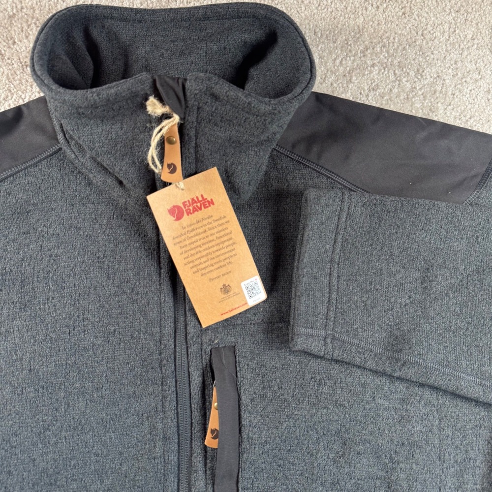 Fjallraven Buck Fleece Jacket Mens XL Dark Grey Full Zip G-1000 Reinforced NEW